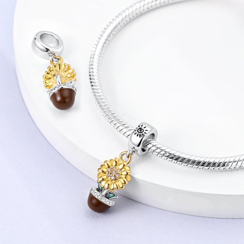 MULA 925 Sterling Silver Charms for Bracelets and Necklaces Family Letters Dangle Pendants Airplane Travel Beads Family Tree Jewelry Charms for Women - Image 2
